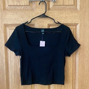 Black square neck tshirt